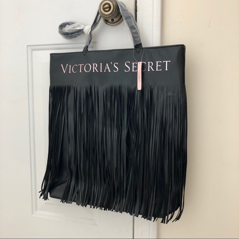 Victoria’s Secret Black Fringe Tote Bag